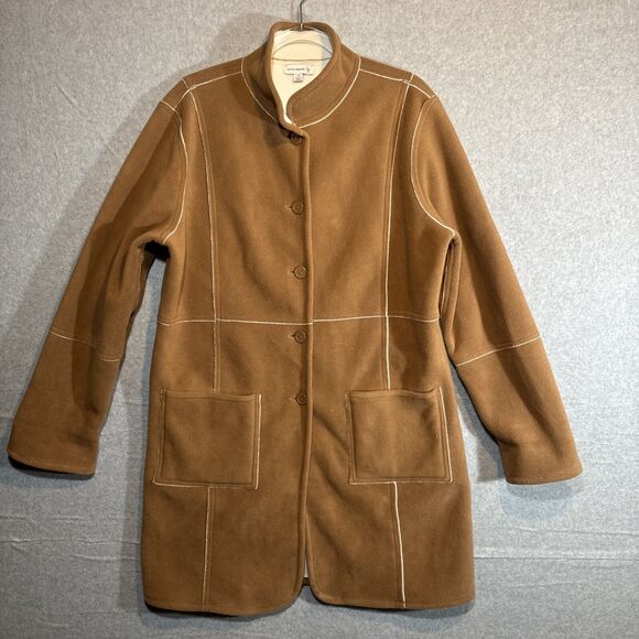 Sherpa Coat Size Medium Cowgirl Jacket Faux Cowhide Susan Graver - Picture 1 of 9